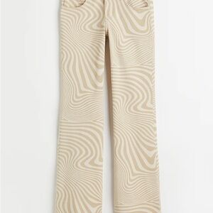 Divided Beige and Cream Patterned Women Jeans